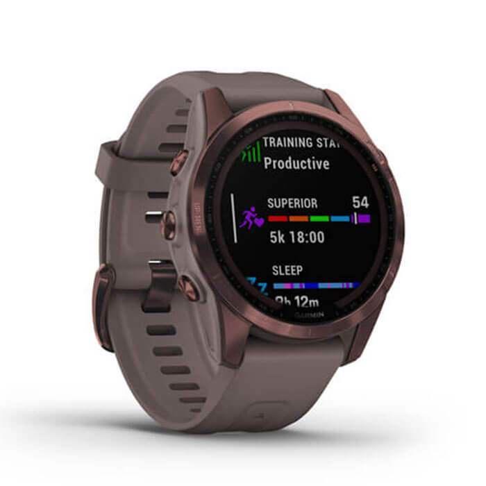 Đồng Hồ Thông Minh Garmin Fenix 7S Sapphire Solar - Dark Bronze Titanium with Shale Gray Band - Hàng Chính Hãng