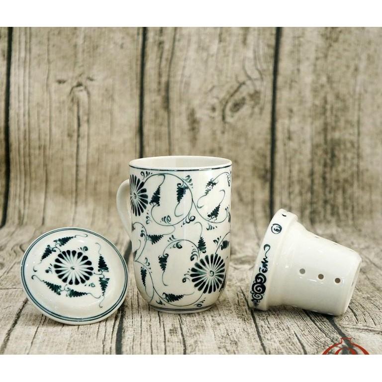 Bộ tách cốc lọc trà vẽ tay thủ công cao cấp