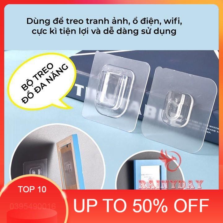 Miếng móc dán treo đồ dán gắn tường đa năng đỡ ổ cắm điện cúc phát wifi tranh ảnh siêu dính chắc trong suốt