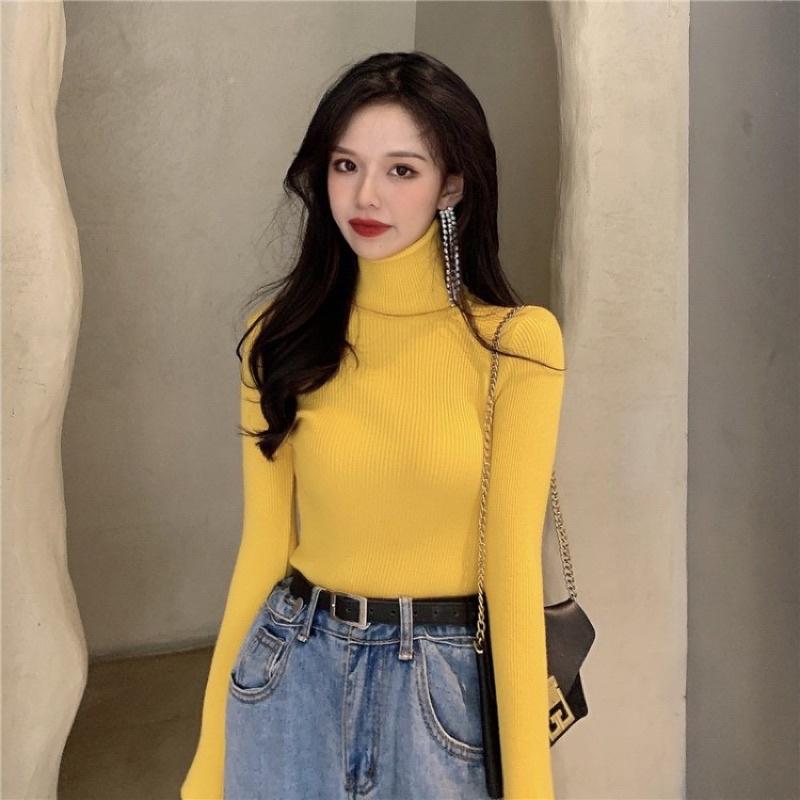 Áo Len Cổ Lọ cao 10cm Thời Trang Thu Đông Cho Nữ