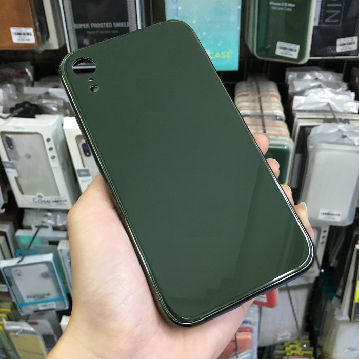 Ốp lưng chống sốc dành cho iPhone Xr lưng kính viền màu TPU dẻo