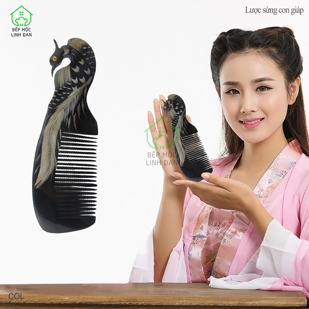 Lược 12 Con Giáp Bằng Sừng Trâu (Đủ Mẫu - Size: L - 18cm) Quà Tặng Ý Nghĩa