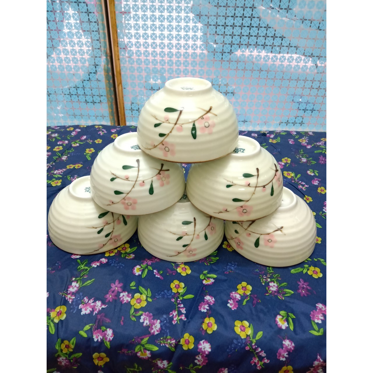 Bộ 06 bát ăn cơm gôm sứ Bát Tràng