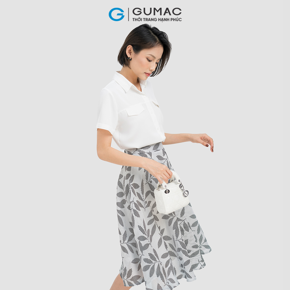 Chân váy xòe họa tiết Gumac VD04009