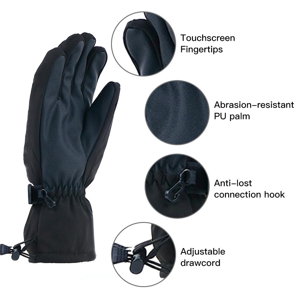 Electric Heated Gloves for Men and Women Water-resistant Winter Warm Touchscreen Gloves Outdoor Sport Gloves Mittens for Skiing Motorcycling Biking Running Fishing