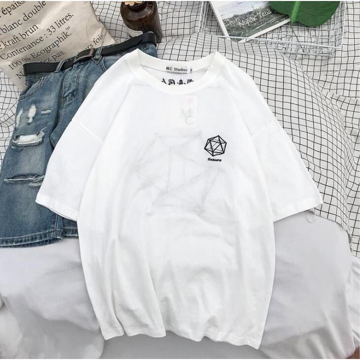 Áo thun tay lỡ form rộng họa tiết hình học - Unisex nam nữ đều mặc được