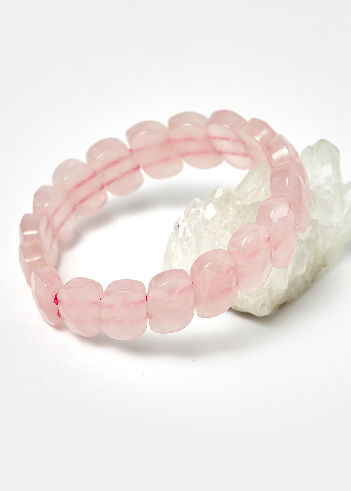 Vòng thạch anh hồng bản vuông hạt đá 15x10mm mệnh hỏa, thổ - Ngọc Quý Gemstones