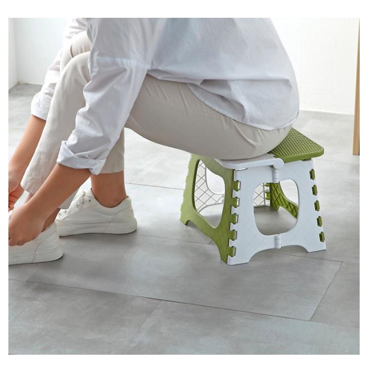 Ghế Đẩu Nhựa Xếp Gọn Giả Đan Mây Tiện Lợi