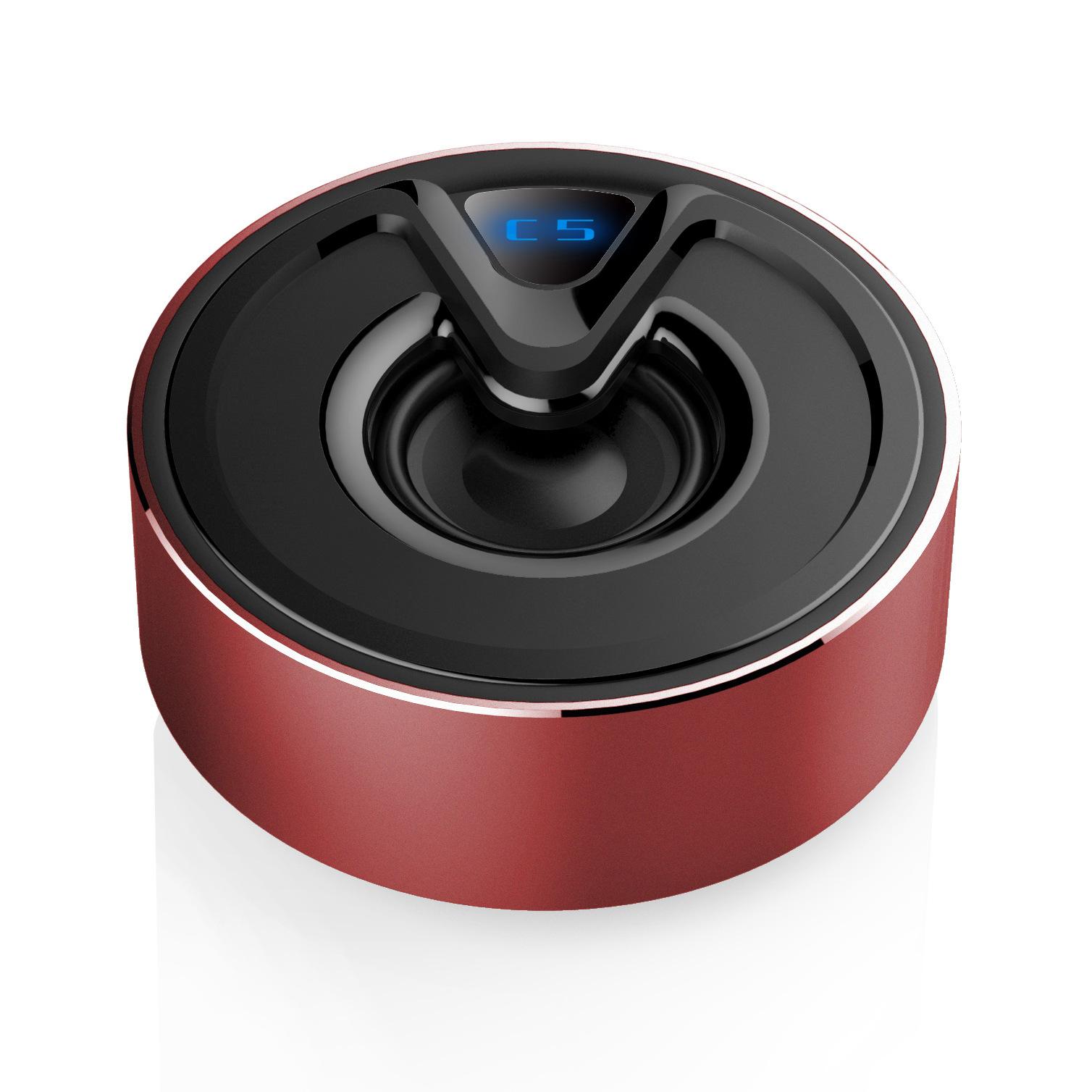 Nhỏ TWS Loa Bluetooth Không Dây Mini Kim Loại Bass Nặng Ngoài Trời Loa Siêu Trầm Di Động Cột Nhạc Hộp Âm Thanh Loa Cho Điện Thoại Color: Silver Woofer Size/Full-Range Size: Other  Tweeter Size: Other