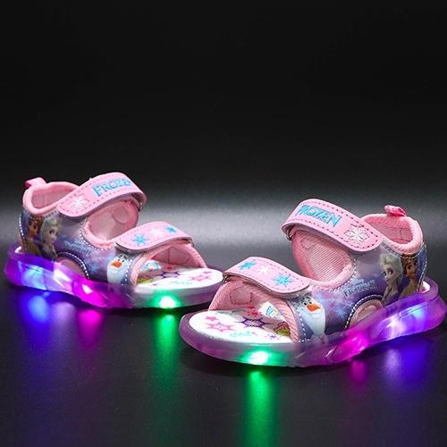 Giày Sandal Bé Gái Elsa Có Đèn Led Nhiều Màu Nhấp Nháy Cho Bé Từ 1 - 7 Tuổi