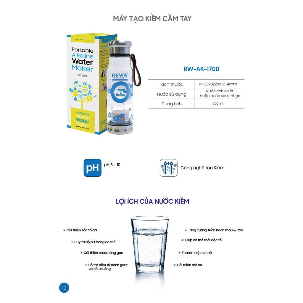 Máy tạo nước kiềm cầm tay tốt cho tiêu hóa REWA RW-AK-1700