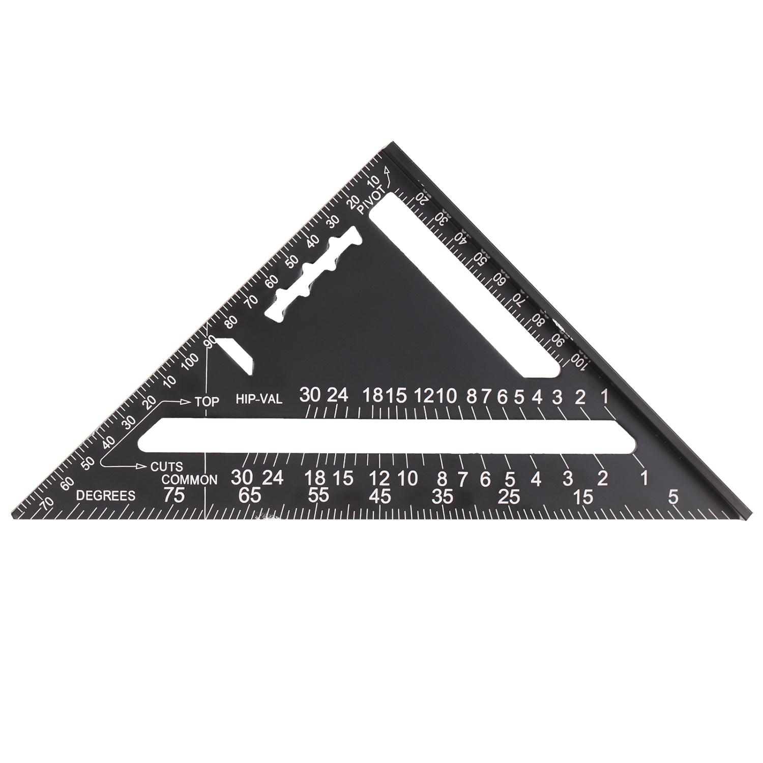 12 Inch Rafter Square Aluminum Alloy Metric Triangle Ruler Double Scale Triangle Protractor Layout Gauge High Precision