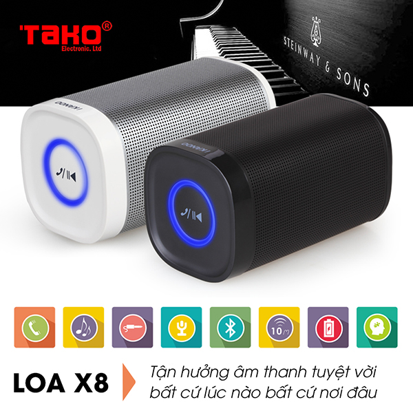 Loa Bluetooth Tako X8 - Hàng Chính Hãng