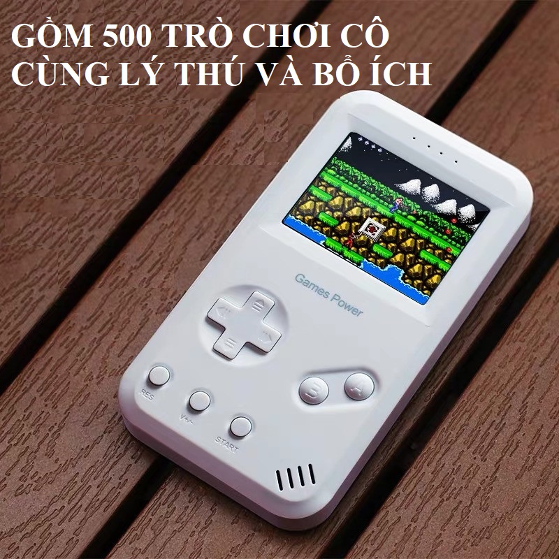 Máy Chơi Game Cổ Điển 500 In 1 Tích Hợp Sạc Pin Dự Phòng Siêu Tiện Lợi