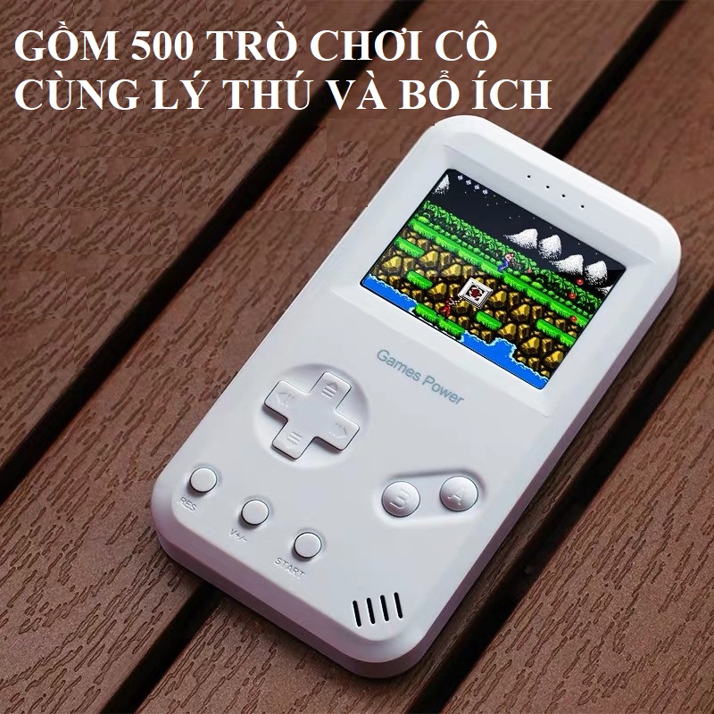 Máy Chơi Game Cổ Điển  500 In 1 Tích Hợp Sạc Pin Dự Phòng Siêu Tiện Lợi