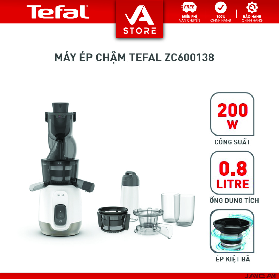 Máy ép chậm trái cây Tefal ZC600138 - BH 2 năm - Hàng Chính Hãng