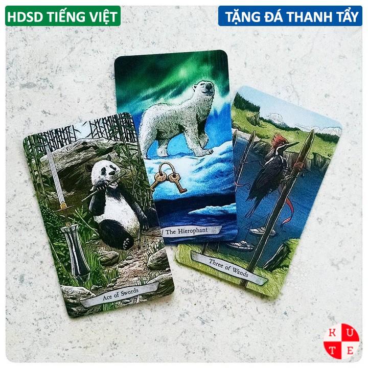 Bộ Bài Animal Totem Tarot 78 Lá Bài Tặng Kèm Đá Thanh Tẩy Và Hướng Dẫn Tiếng Việt
