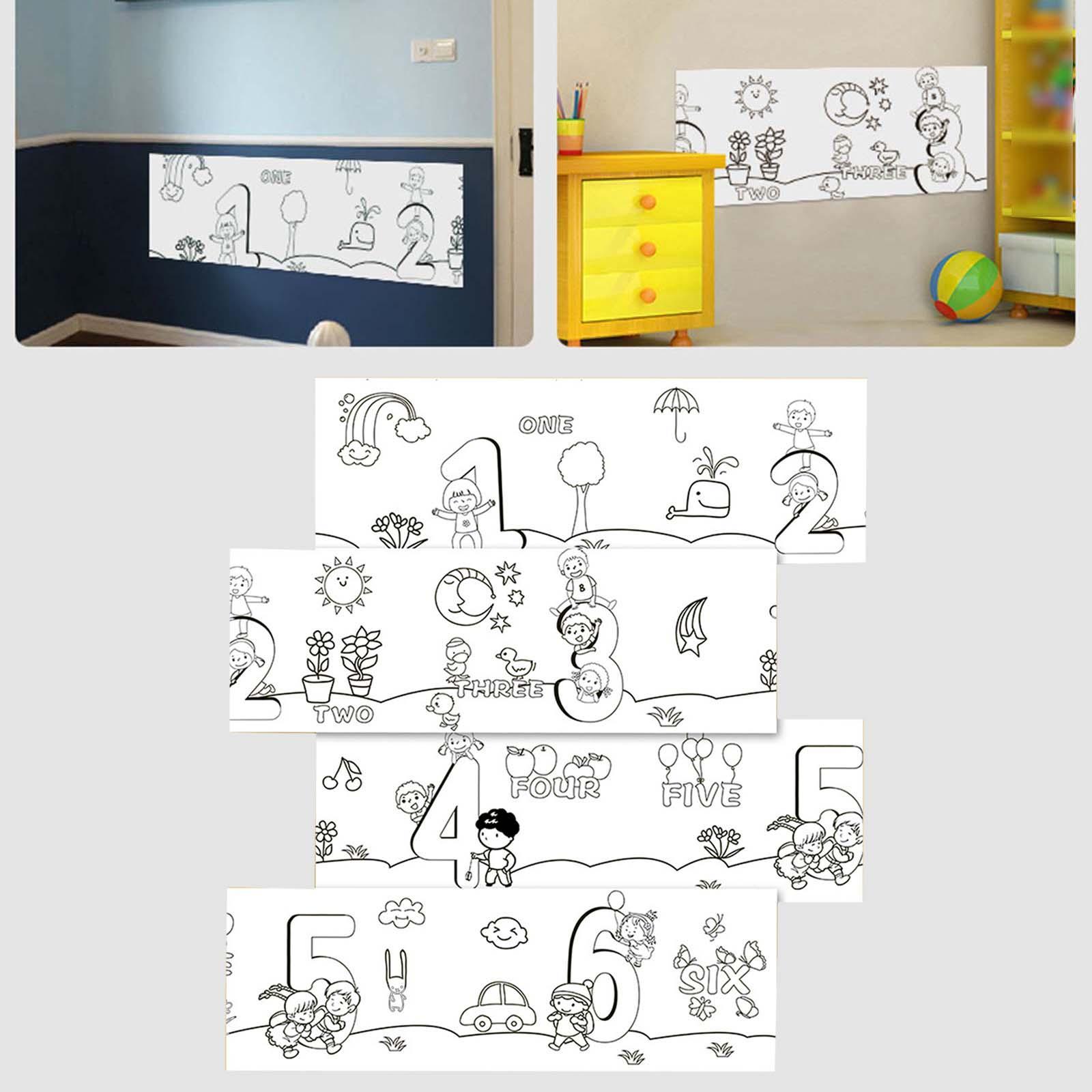 Kids Children Wall Coloring Posters Paper 30Cmx300cm Back Sided