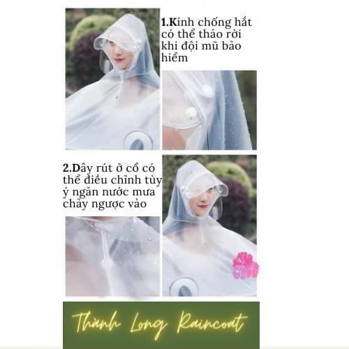 Áo Mưa Trong Suốt CHÍNH HÃNG Thành Long 1 Đầu Và 2 Đầu Có Kính Kèm Chụp Gương Dài Rộng Chất Siêu Bền Đẹp