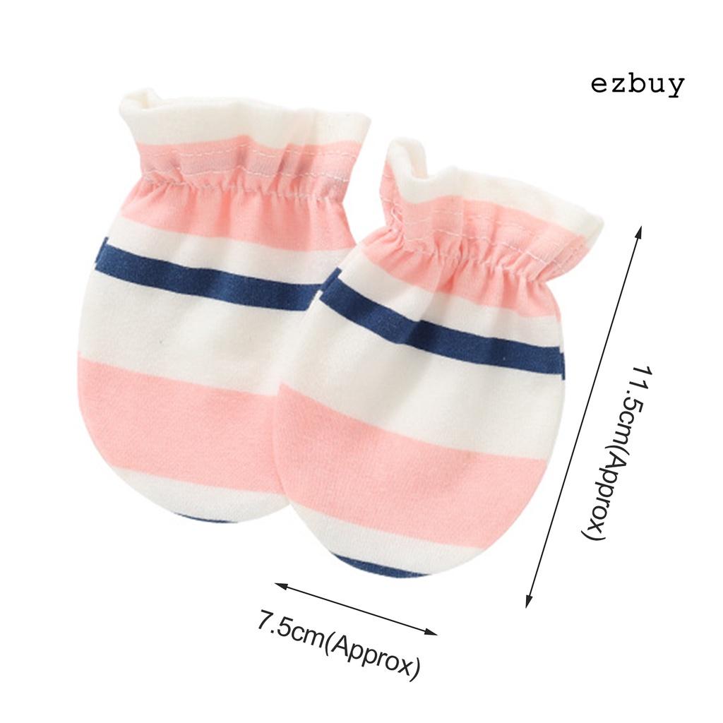1 đôi găng tay cotton chống trầy xước bảo vệ mặt thân thiện với môi trường in họa tiết dễ thương cho bé sơ sinh
