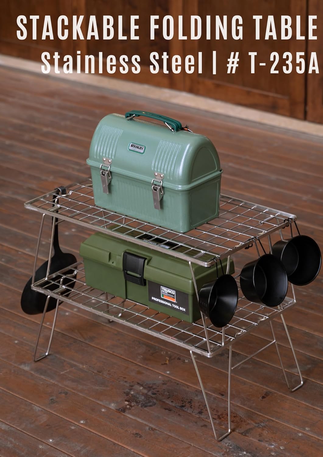 Kệ inox để đồ đa năng Campingmoon T-235A-1T (Kệ đơn) T235A T 235A 1T