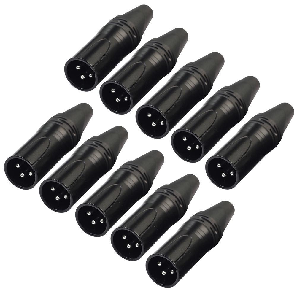 Set 10 Đầu Nối Dây Cáp Âm Thanh Microphone XLR 3Pin