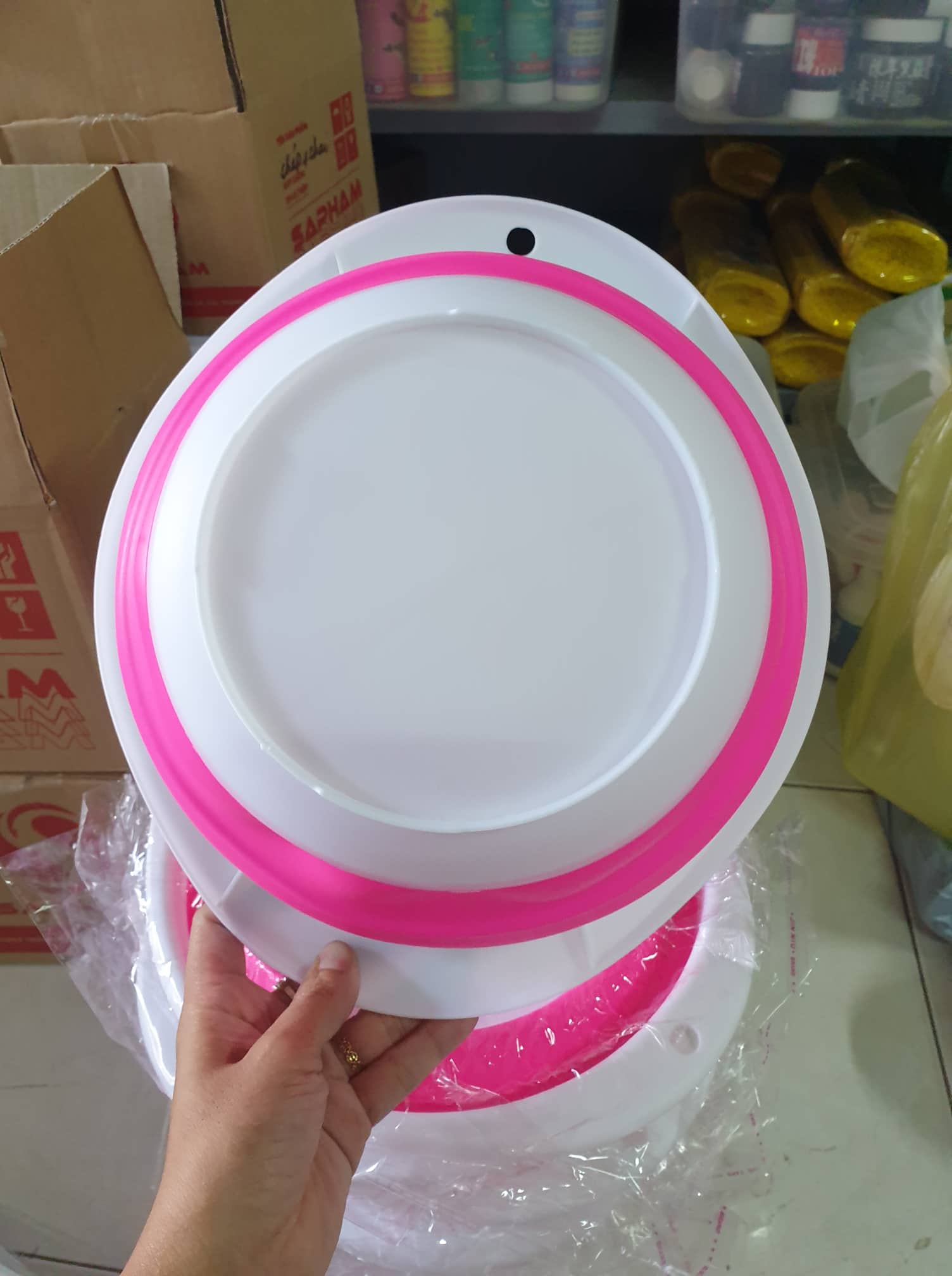Thau trộn mồi câu 29cm , thau xếp gắp gọn , nhà bếp , rửa rau, rửa mặt e bé