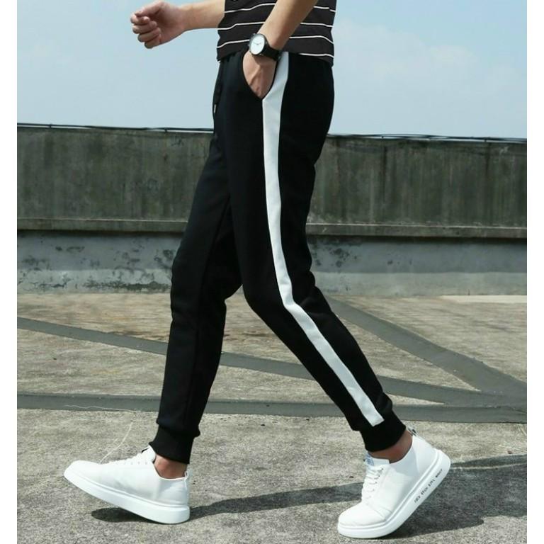 Quần dài ống rộng ️ Giá Sập Sàn ️ Quan Nỉ jogger thể thao Phối Sọc bó chân unisex nam nữ phong cách đường phố