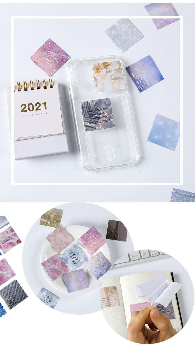 Sticker hộp 46 miếng dán chủ đề Lấp Lánh - Hộp nhãn dán trang trí sổ tay bullet journal - M465