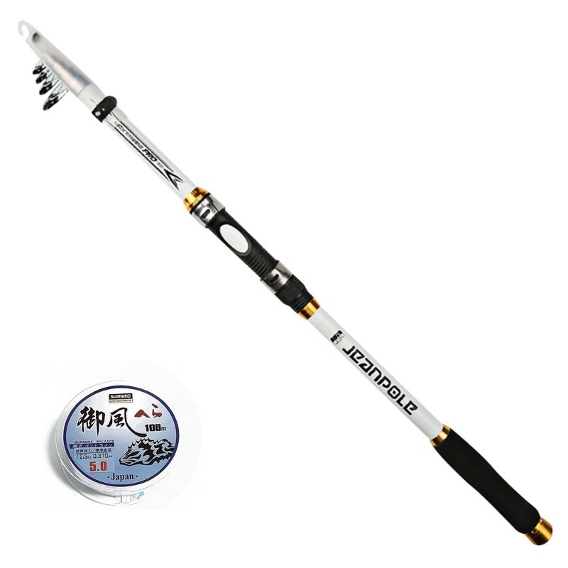 Bộ cần câu cá trắng - Cần carbon cao cấp - Tặng kèm cước BCC92