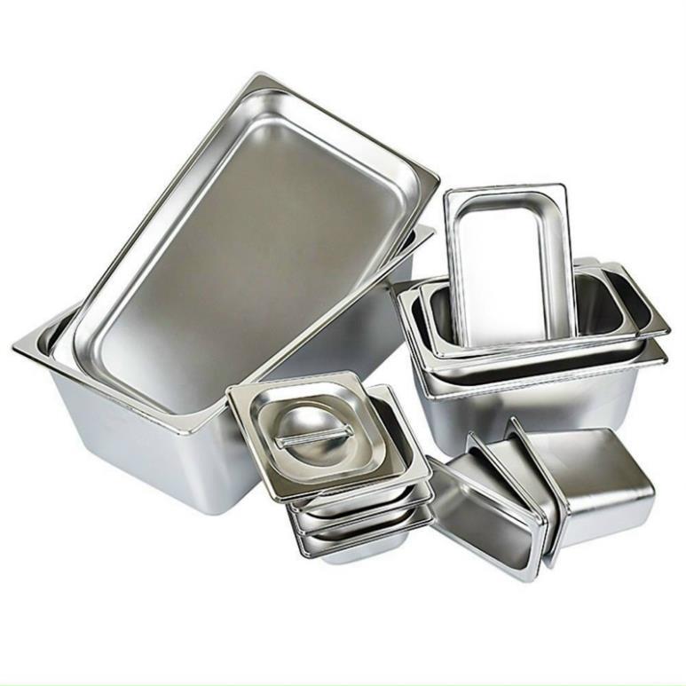 Khay đựng thực phẩm inox , đựng thạch Topping Inox 1/4