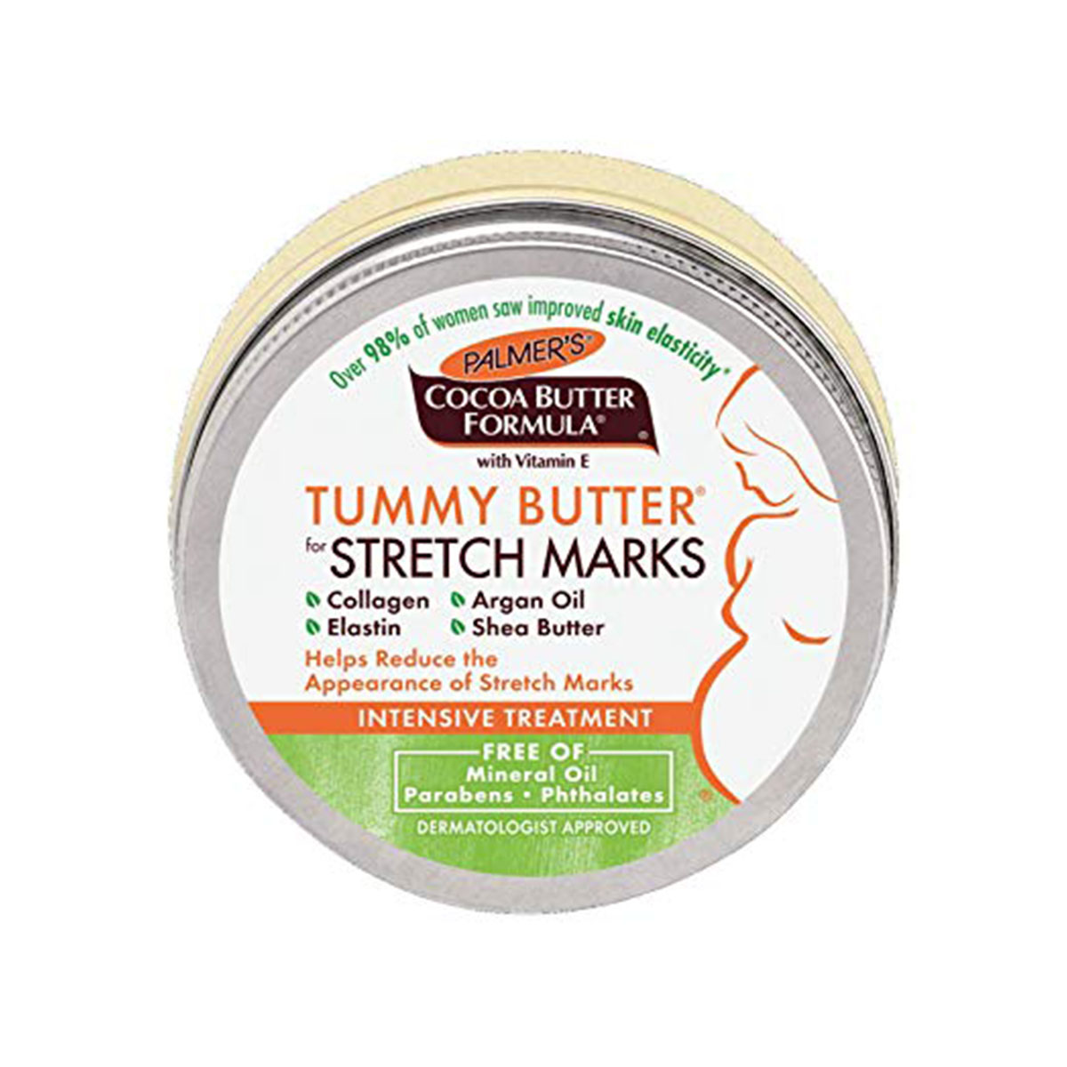 Bơ đậm đặc ngăn ngừa rạn da từ tháng 7 đến cuối thai kỳ và sau sinh Palmer's Cococa Butter Tummy Butter Stretch Marks 125g + Tặng Lotion rạn dạ Palmer's 5ml