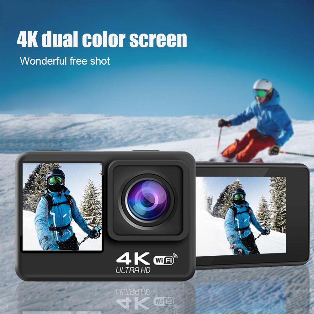 Máy ảnh thể thao EIS hoàn toàn mới 4K 60fps 24MP WiFi 2.0 inch Touch Touch LCD màn hình chống nước 4x Zoom Video Recorder Camera thể thao