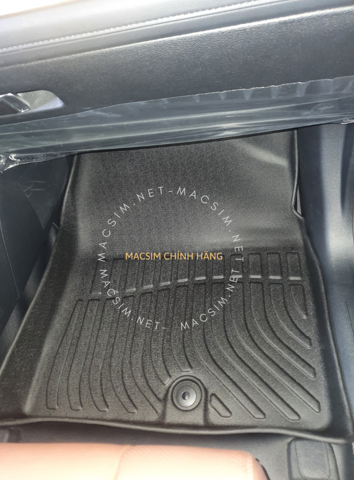 Hàng loại II Thảm lót sàn xe ô tô Hyundai Santafe 2019- đến nay Nhãn hiệu Macsim chất liệu nhựa TPE - màu đen 3 hàng ghế