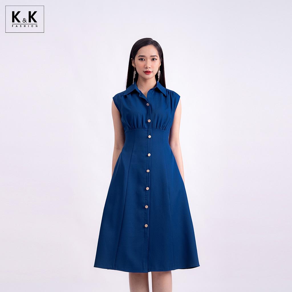 Đầm Sơ Mi Công Sở Dáng Chữ A K&amp;K Fashion KK120-17 Chất Liệu Tuyết Hàn