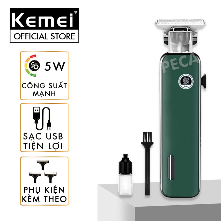 Tông đơ chấn viền Kemei KM-5098 công suất mạnh 5W sạc nhanh USB có thể dùng cạo đầu, cạo trắng khắc fade tóc