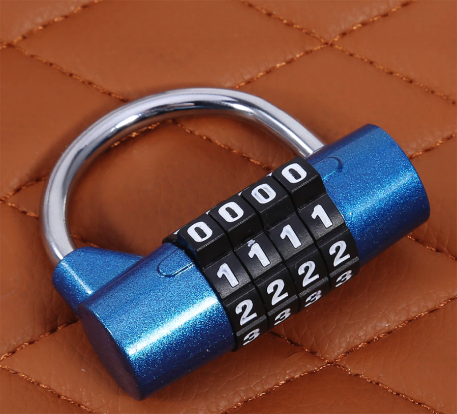 Ổ khóa 4 mã số cao cấp chống trộm dùng cho khóa tủ đồ, khóa vali du lịch (Giao màu ngẫu nhiên)