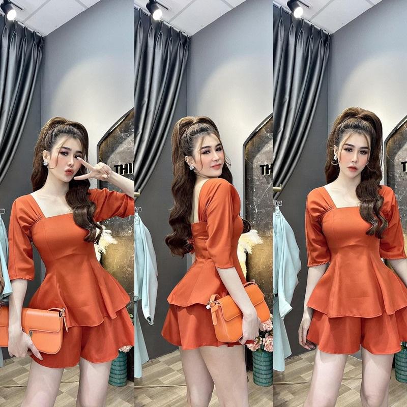 115 - SET ÁO CỔ VUÔNG TAY LỠ QUẦN SHORT