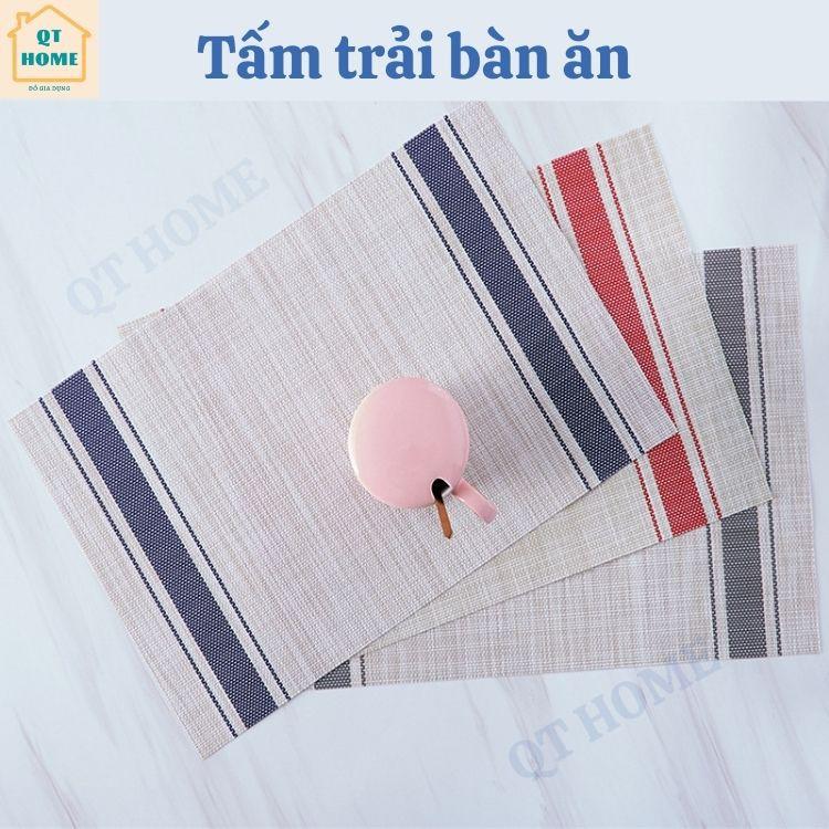 Tấm Trải Bàn Ăn PVC Cách Nhiệt, Kiểu 2 Sọc