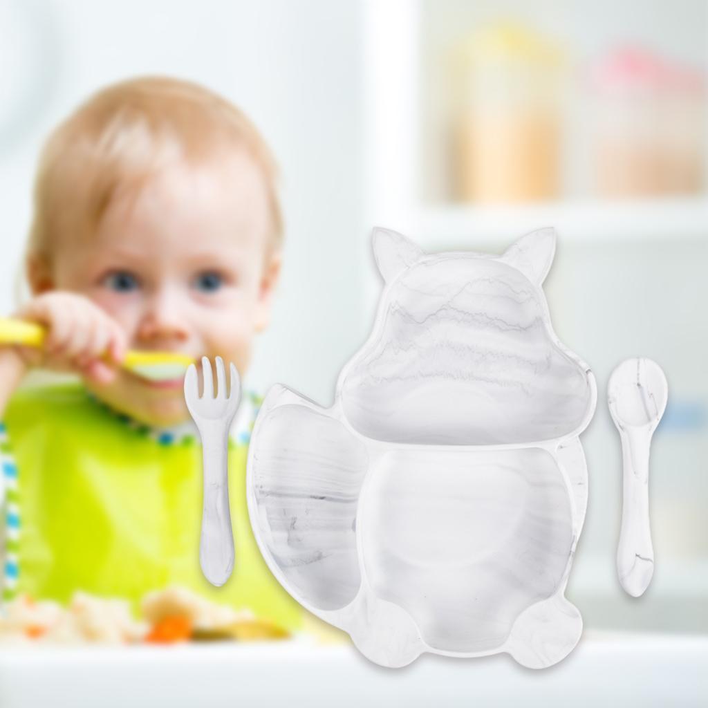 Suction Plates for Babies Toddlers Kids Infant - 100% Silicone, Plates Stay Put with Suction Feature, Divided Design, Microwave, Dishwasher Friendly