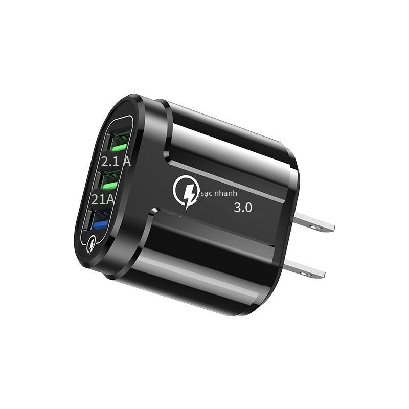 Giá ưu đãi Tiêu chuẩn Châu Âu ba cổng usb đa cổng sạc nhanh QC3.0 đầu sạc du lịch 18W tiêu chuẩn Mỹ tiêu chuẩn Anh Bộ sạc du lịch 18W