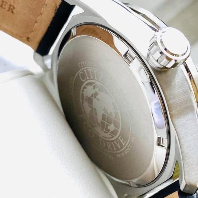 Đồng Hồ Nam AW1361-01E Eco Drive dây da đen mặt đen