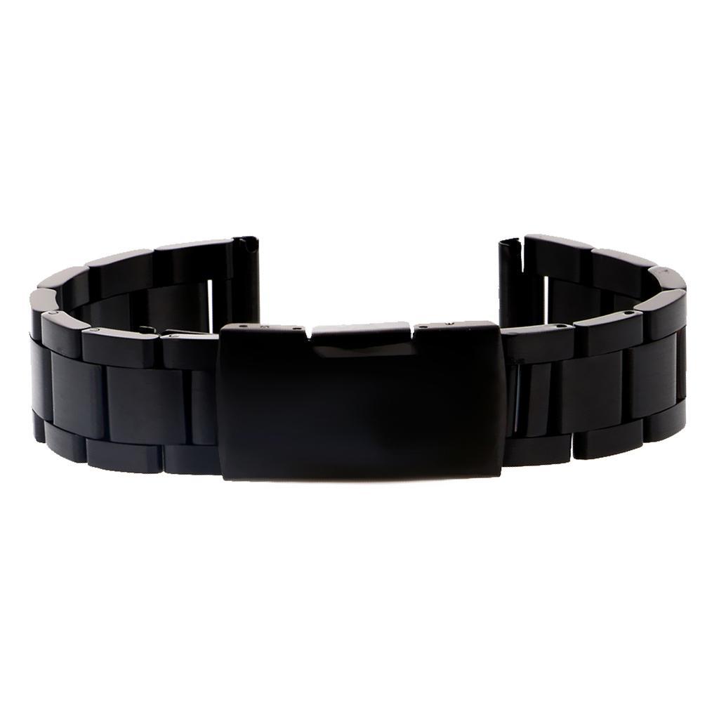 Black Stainless Steel Metal Replacement Strap Wrist Band for