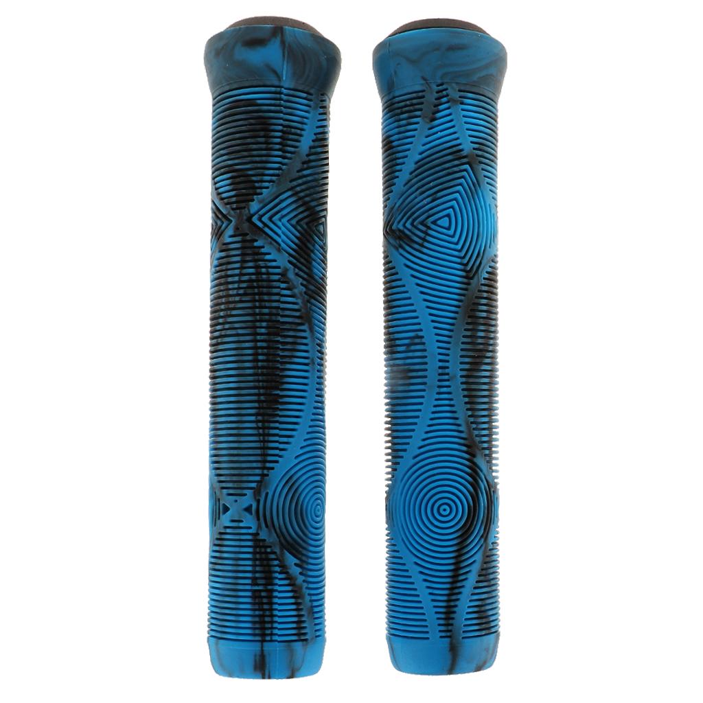 2xBike Grips MTB BMX Non-slip Cycling Handlebar Lock on Grip 1Pair blue-black