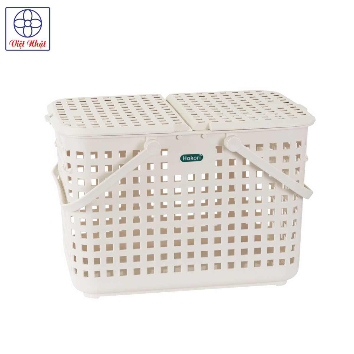 Giỏ đựng đồ sơ sinh hokori (2608), làn nhựa đựng đồ đi sinh nhựa Việt Nhật có nắp