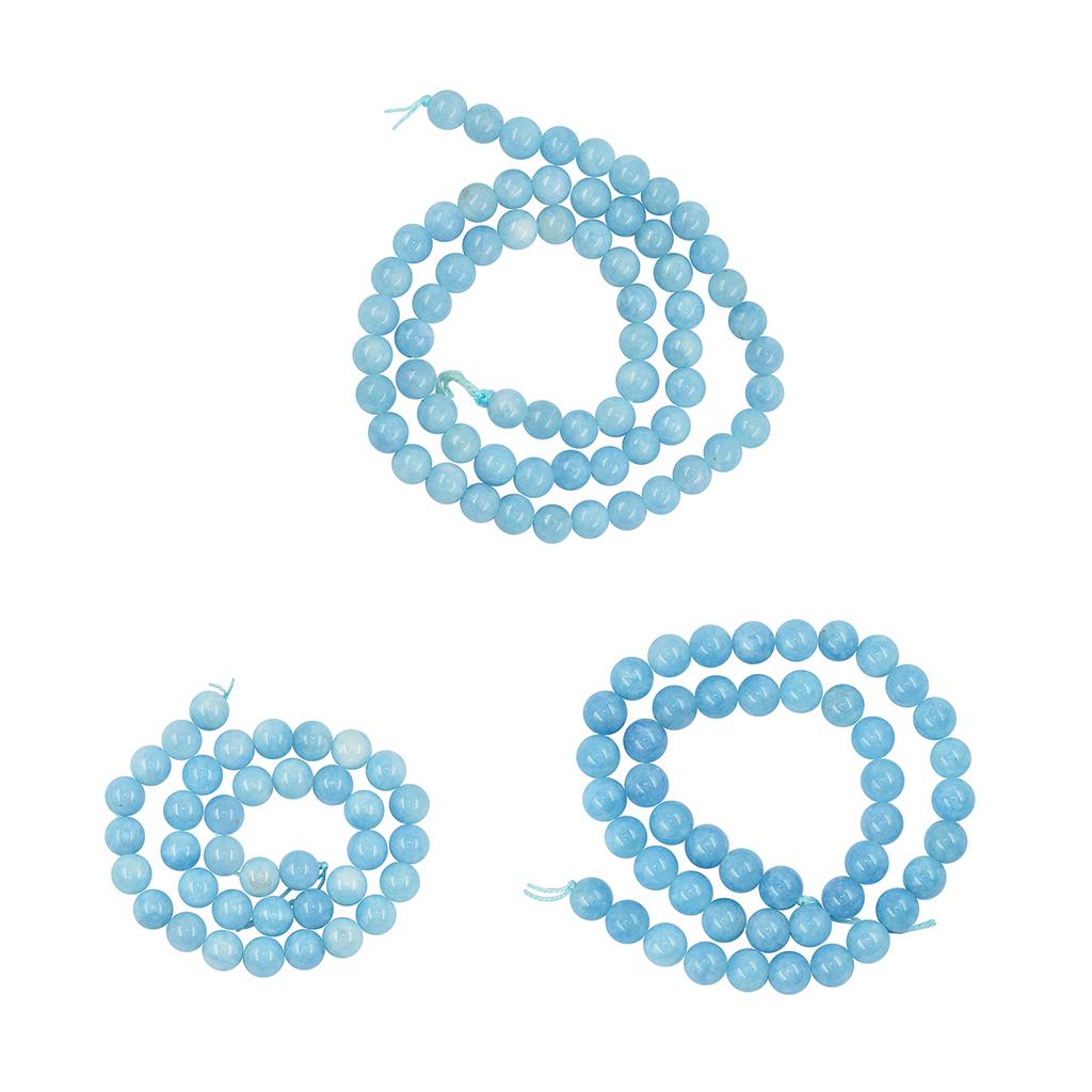 1 Strand of 15inch Natural Blue Jade Loose Gemstone Round Bead for Jewelry Making DIY Bracelets Necklaces Earring 6mm/8mm/10mm