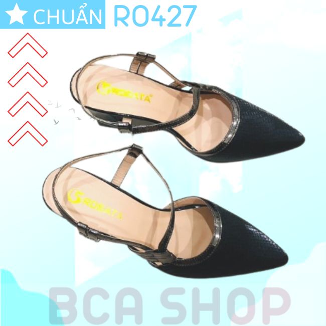 Giày cao gót nữ 7p RO427 ROSATA tại BCASHOP kiểu dáng sandal, cách điệu quai chéo thời trang và đẳng cấp- màu đen