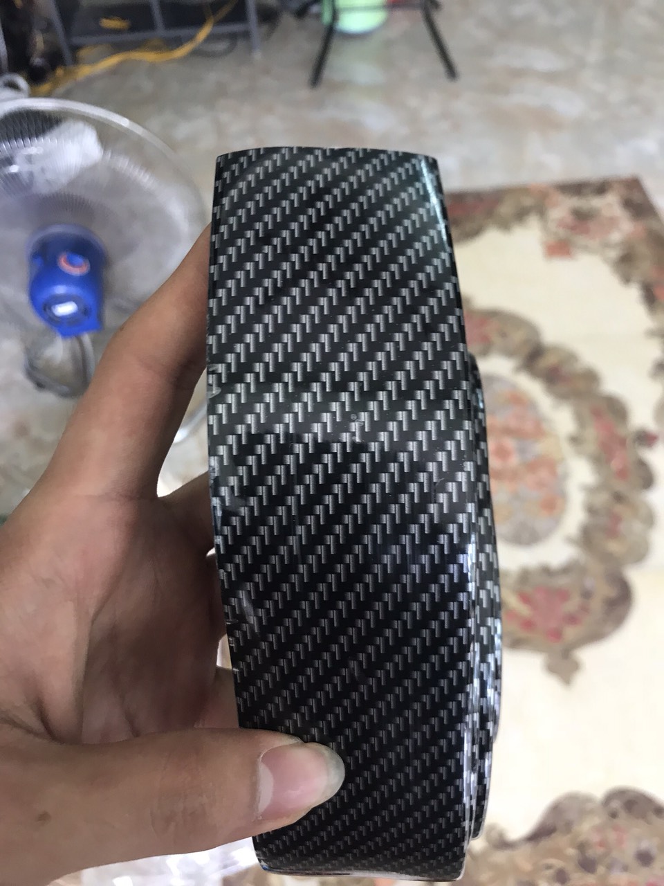 Nẹp Carbon Chống Xước dán bậc lên xuống xe ô tô bản dài 1 mét