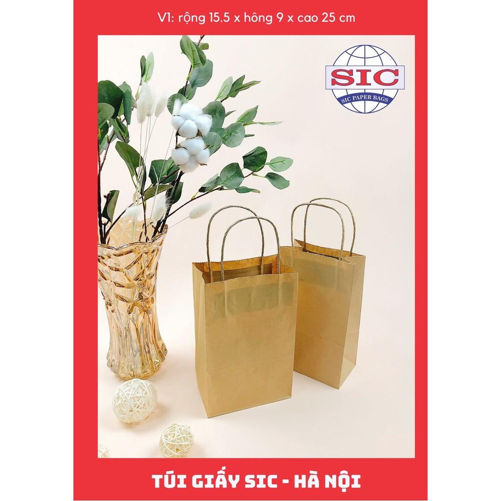 10 CHIẾC TÚI GIẤY KRAFT V1: 15.5x9x25 CÓ QUAI