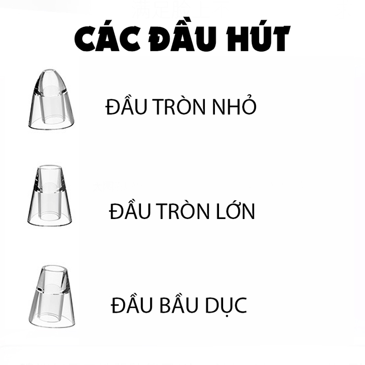 MÁY HÚT MỤN MINI CAO CẤP CẦM TAY KÈM 3 ĐẦU HÚT MỤN SIÊU MẠNH-Không Kèm Pin